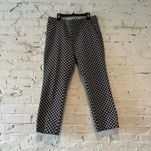 Banana Republic Hampton Pant | Black and White Pattern | Size 8P